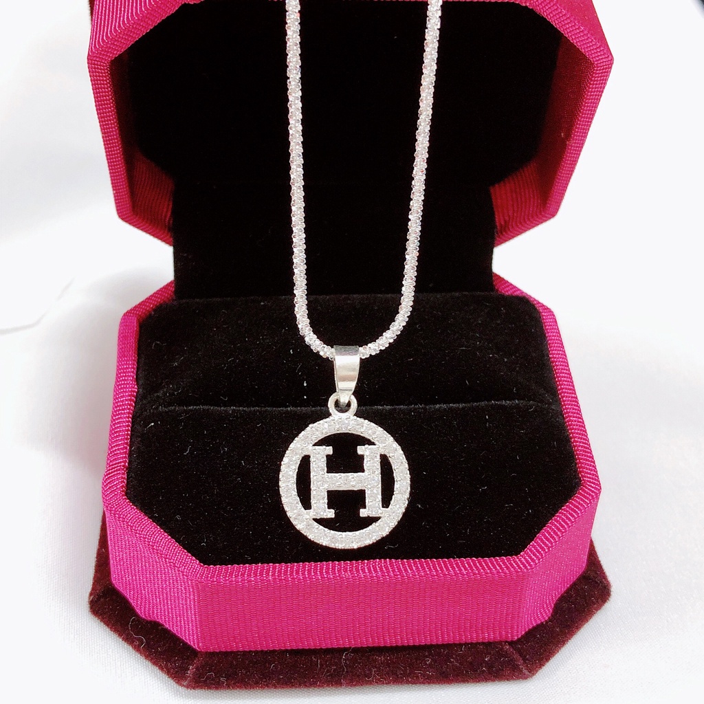 Dây chuyền xù mặt chữ H sang trọng LINH MIU SILVER
