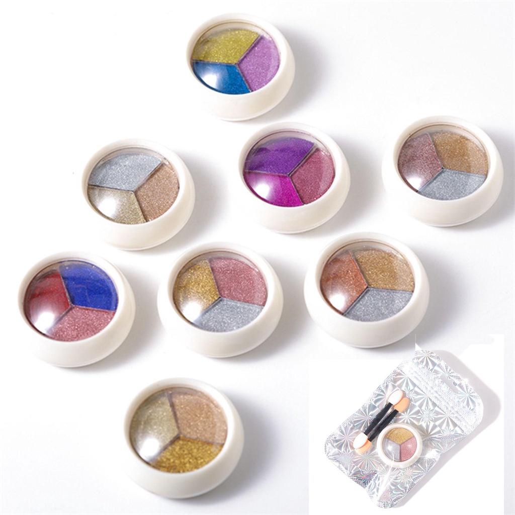 [Hàng mới về] Bột nhũ trang trí móng 3 màu hiệu ứng tráng gương ánh kim