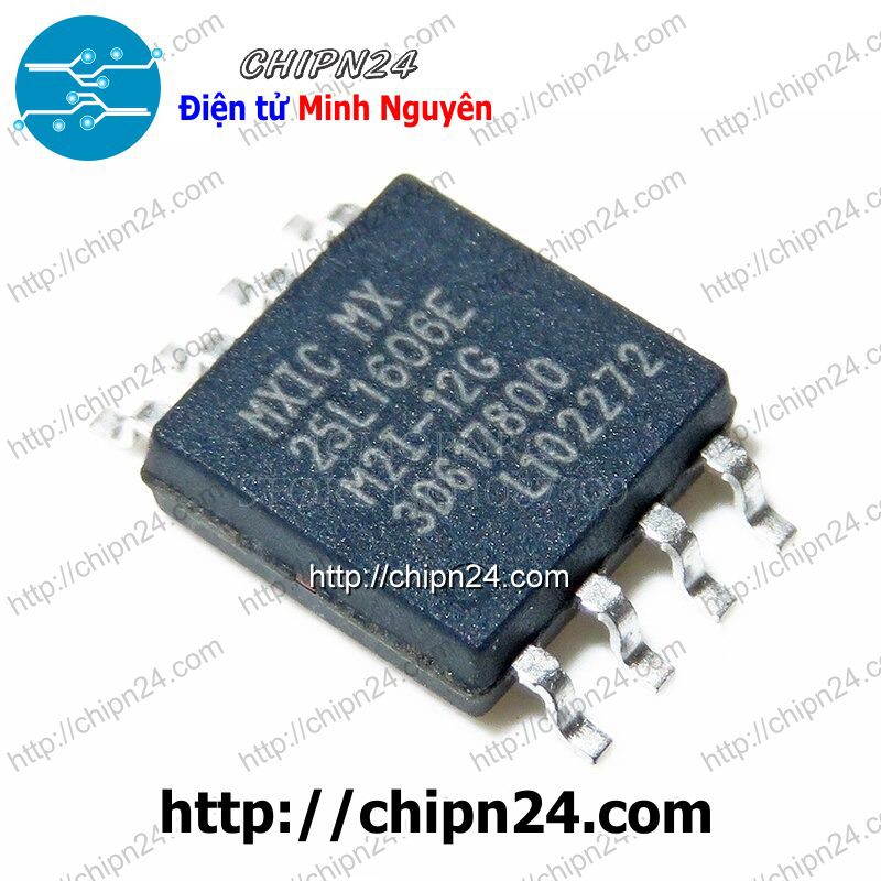 [1 CON] IC MX25L1606 SOP-8 (SMD Dán) (MX25L1606EM2I-12G MX25L1606E MXIC MX 25L1606E M2I-12G 2MB 16MBit)