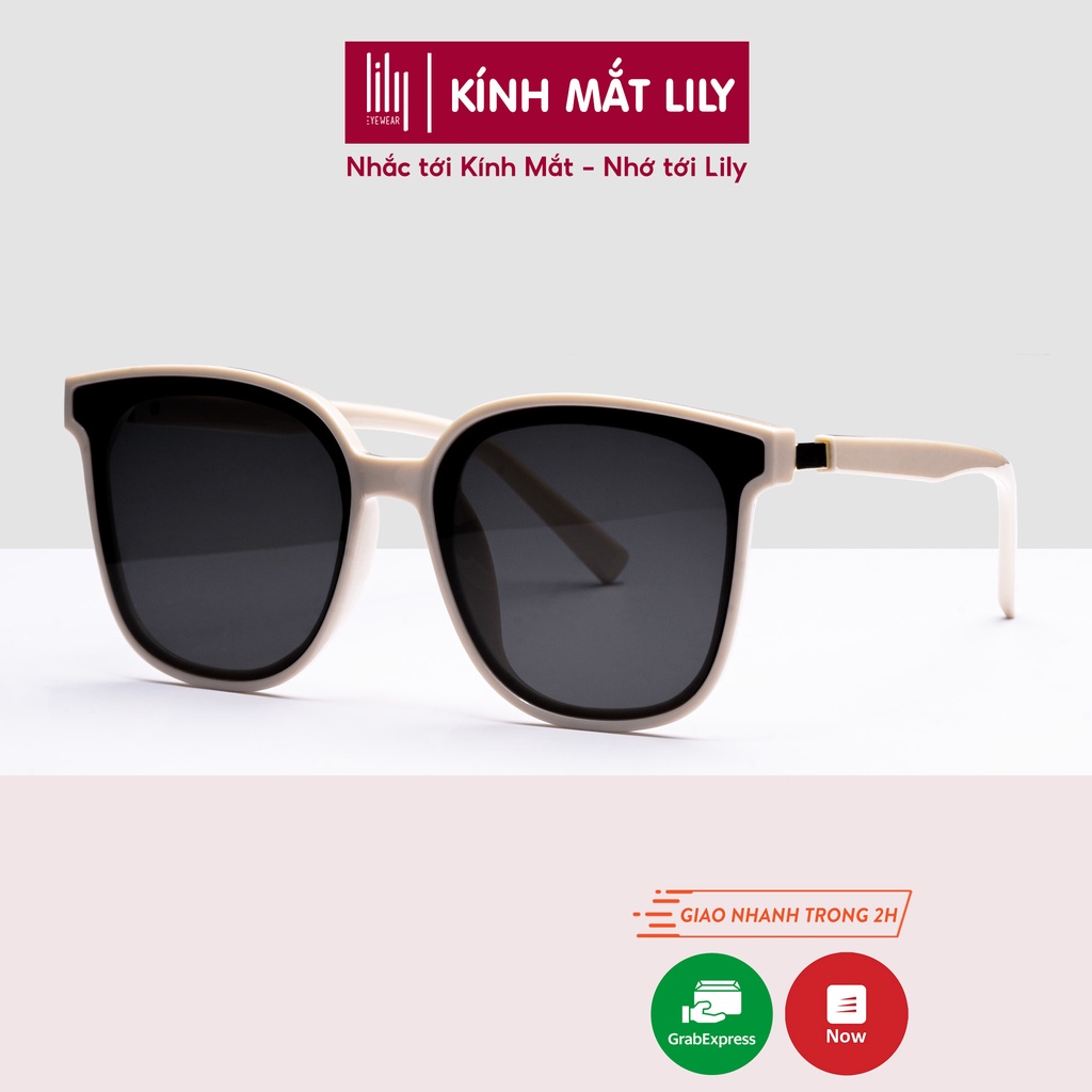 Kính mát nam nữ LILYEYWEAR mắt tròn vuông chống UV400 màu sắc thời trang trẻ trung 0137