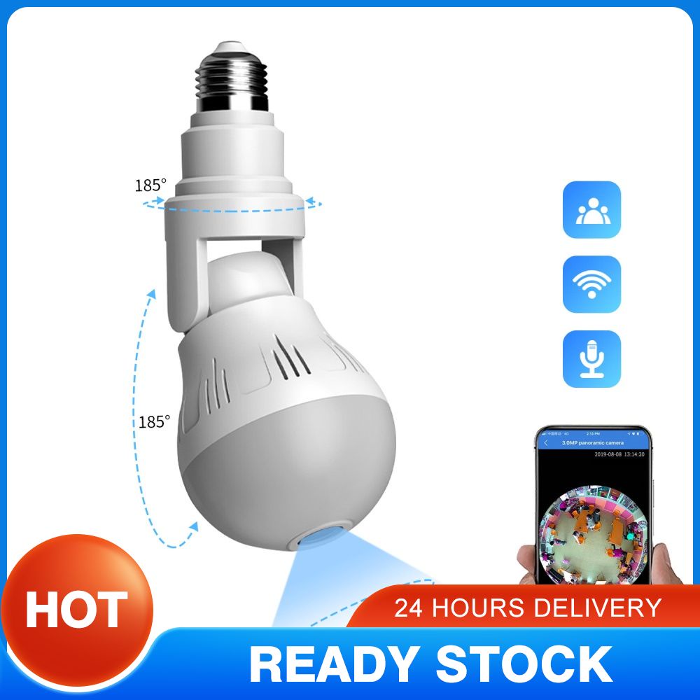 Camera an ninh E27 không dây xoay 360 độ HD 1080P