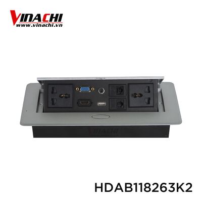 Hộp Điện Âm Bàn Chữ Nhật Kích Thước 118x263mm - Thiết Kế Khoa Học, Thông Minh Cho Bàn Làm Việc, Gia Đình