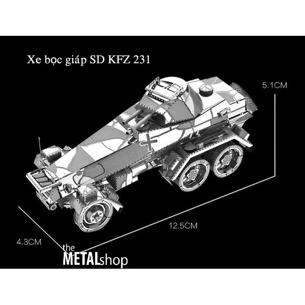 Mô Hình Lắp Ráp Kim Loại xe quân sự