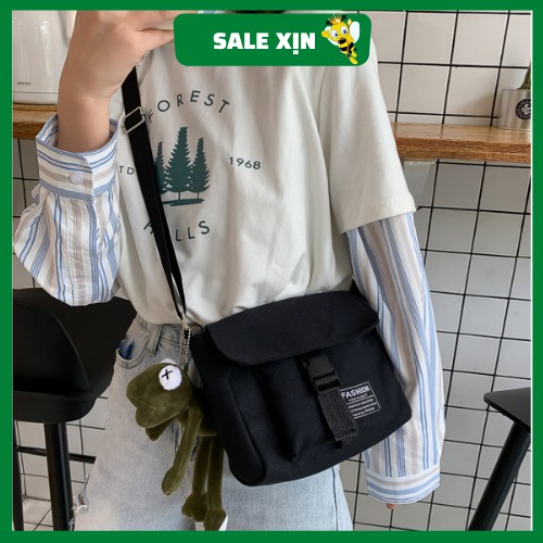 Túi tote canvas đeo chéo Harajuku giá rẻ vải mềm đi học, đi chơi - TH08