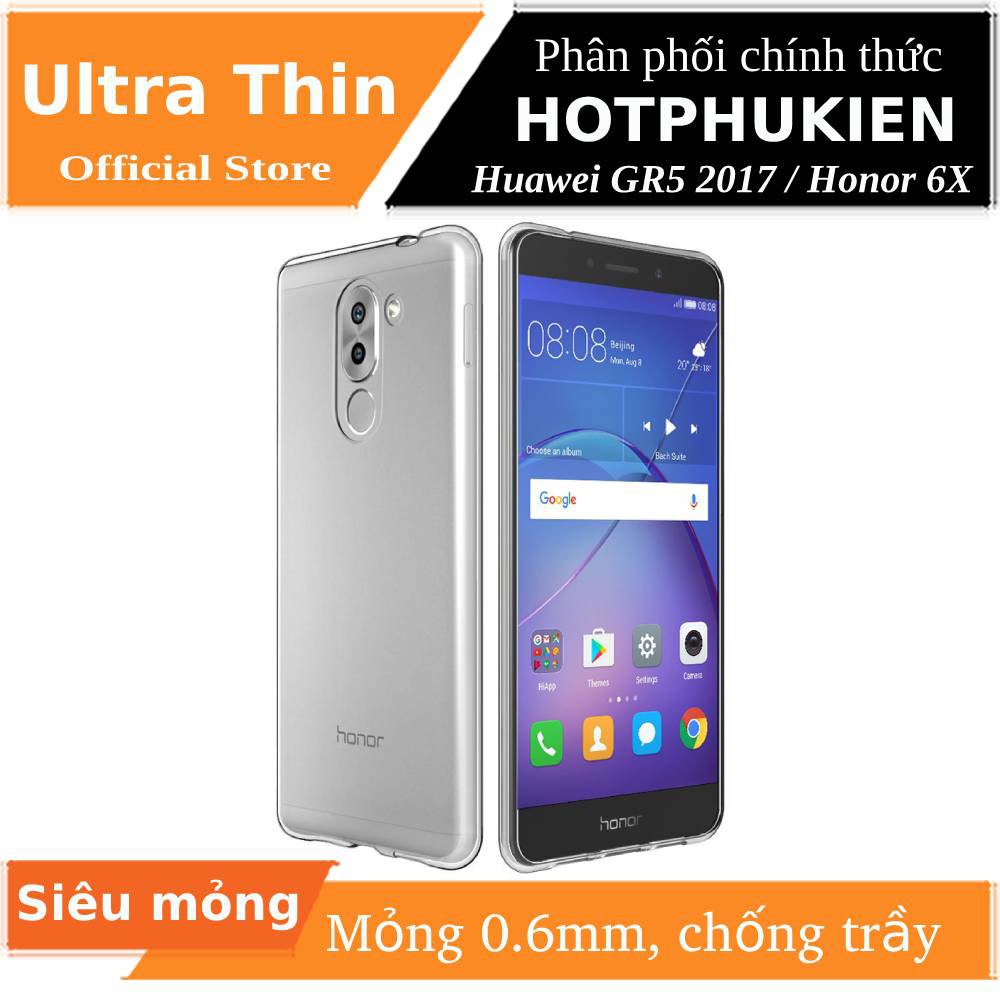 Ốp lưng silicon dẻo trong suốt cho Huawei GR5 2016 / GR5 2017 / GR5 Mini mỏng 0.6mm chính hãng Ultra Thin