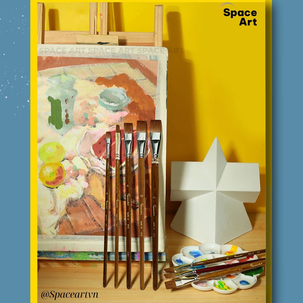 Cọ vẽ Bản ngang lông chồn Taipei SP102 vẽ màu nước,acrylic, màu bột