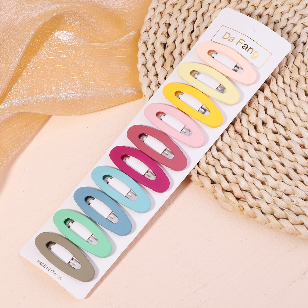 Set 10 kẹp tóc KIDSBOWS hình vuông màu trơn đơn giản thời trang dành cho nữ