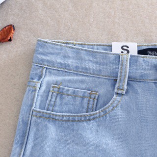Quần short jean lưng cao nữ