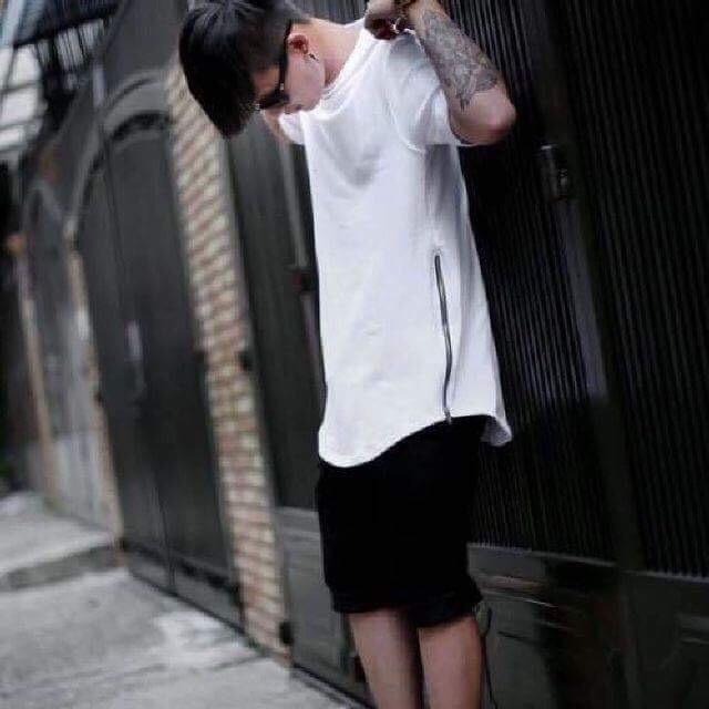 Áo thun nam thời trang lai bầu có Zip ( màu trắng và đen) | BigBuy360 - bigbuy360.vn