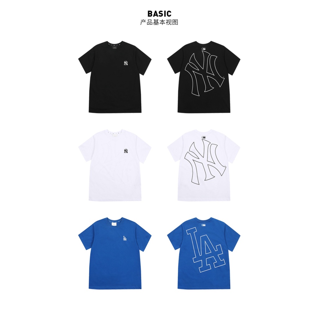 Áo phông MLB logo NY, áo thun unisex, chất cotton thoáng mát form rộng, Dorystore