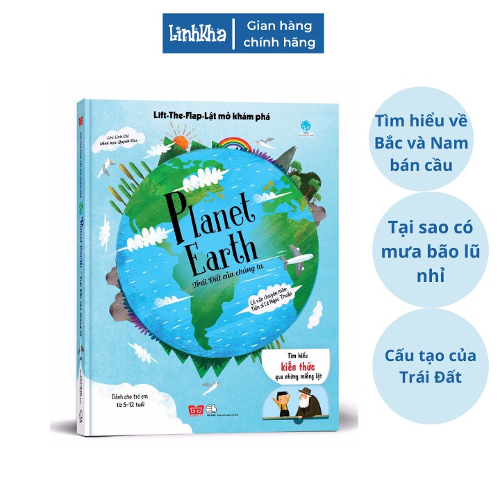 Sách Tương Tác Lật Mở Khám Phá  Trái Đất của chúng ta - Lift The Flap Planet Earth - Đinh Tị