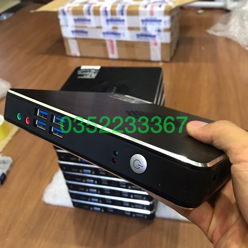 Máy tính công nghiệp,HTPC vỏ nhôm, CPU Celeron 3865U 1.86Ghz, video 4k