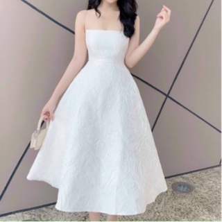 Đầm 2 dây gấm đi dự tiệc cao cấp