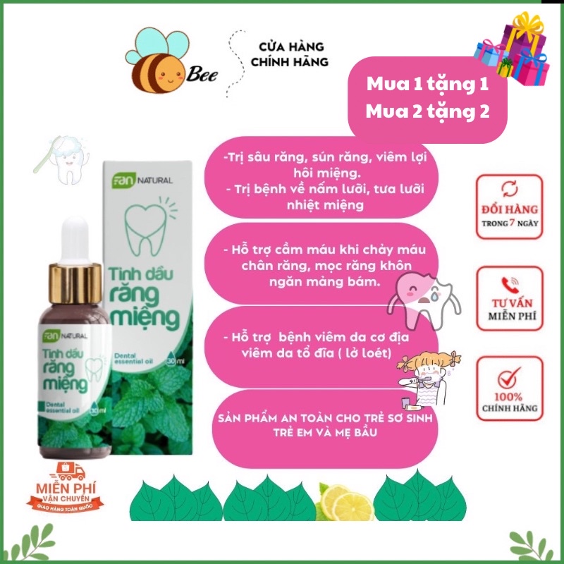 vỏ dầu răng miệng, răng miệng faneco, tinh dầu răng miệng dạ liên, nhiệt miệng 30ml