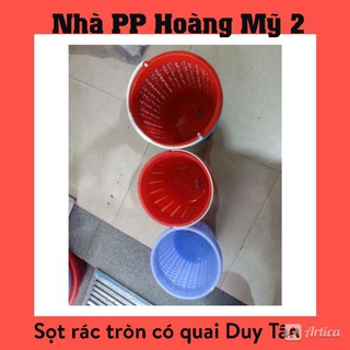 Sọt rác tròn có quai nhựa Duy Tân