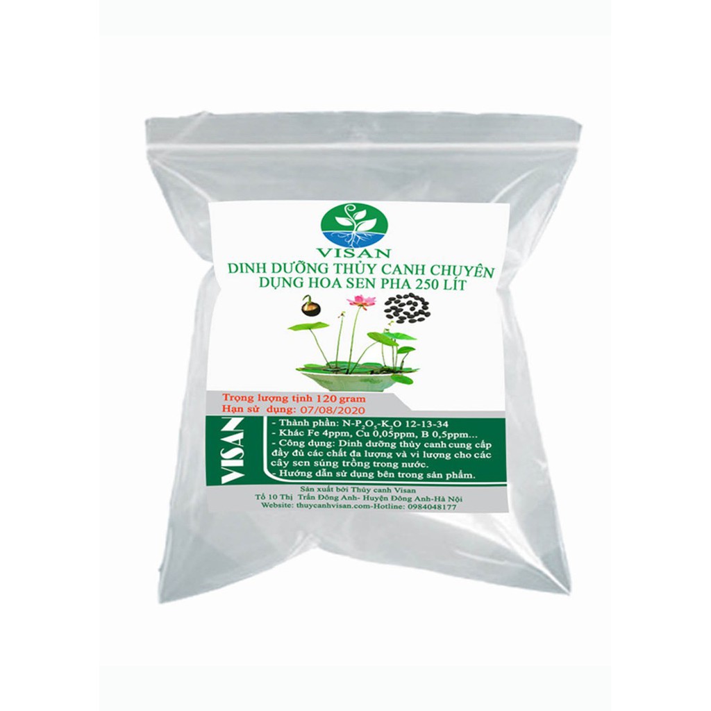 Gói dinh dưỡng chuyên dụng pha 250L dung dịch thuỷ canh trồng hoa sen sung mini - Rau&Hoa Shop