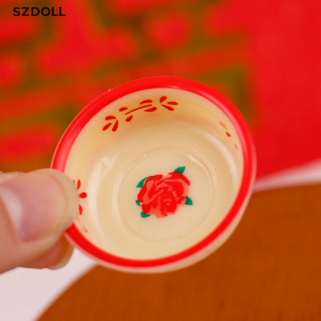8pcs/Set Dollhouse Miniature Chinese wedding gift box Vintage Water bottle Model  DOM