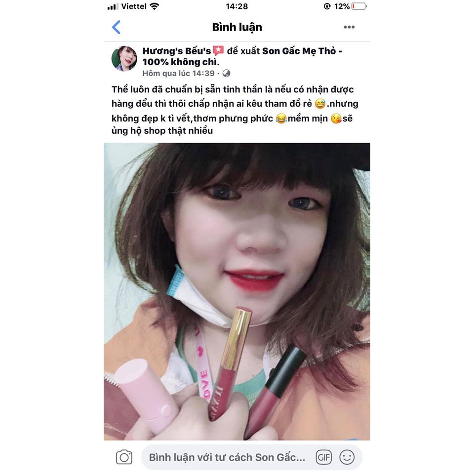 - Son Kem Không Chì - Son Handmade LUNA Nắp Vàng - Kháng Nước