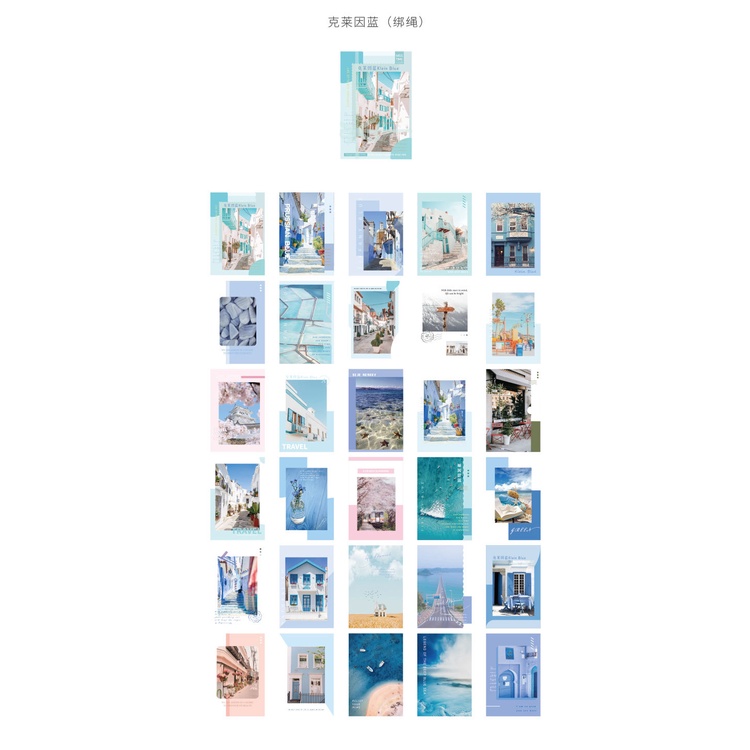 Hộp 30 tấm postcard phong cảnh, thiệp dạ quang, hộp buộc nơ | Shopee Việt  Nam