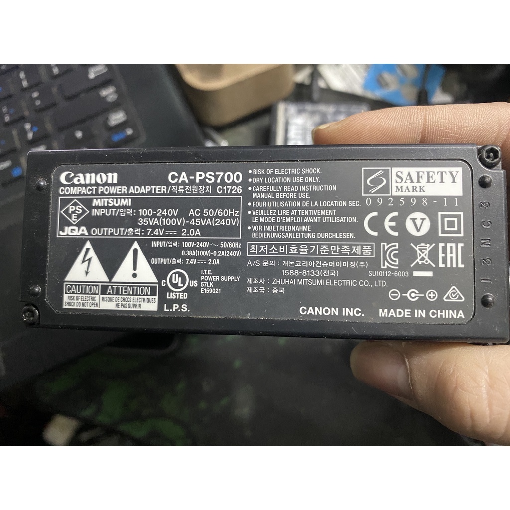 CHÍNH HÃNG Thiết bị kết nối nguồn sạc CA-PS700 CA PS700 CAPS700 7.4V AC cho Canon SX1 SX10 SX20 IS S1 S2 S3 S5 S80 S60