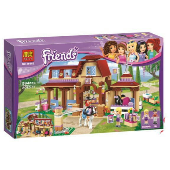 Lego Friends Bela 10562 Xếp hình huấn luyện ngựa trong trang trại của Stephanie,mia 594 khối