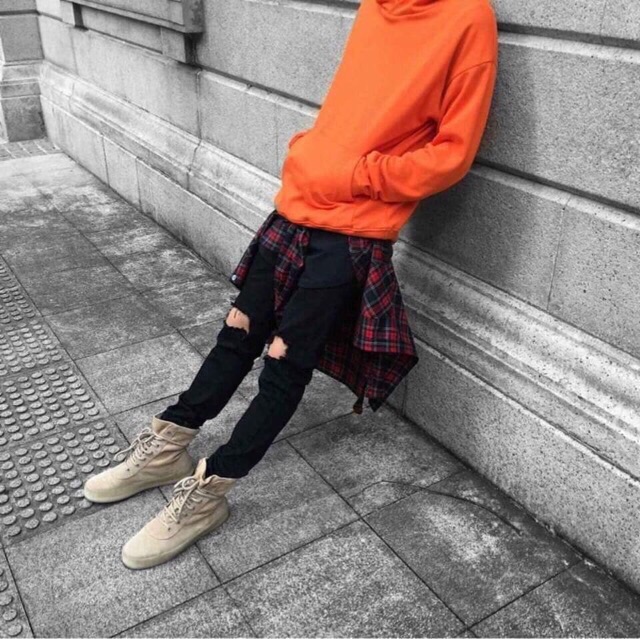 Hoddie nỉ bông cam tươi unisex - Khoác nỉ chui đầu cam cháy có nón ( Ảnh thật + Video ) | BigBuy360 - bigbuy360.vn