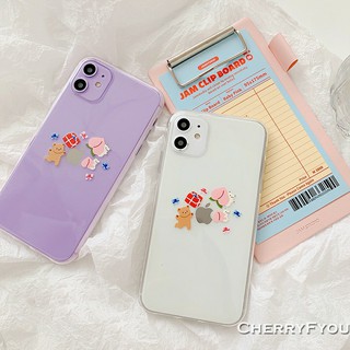 Ốp lung iphone Ốp Điện Thoại Iphone Gấu Đeo Nơ