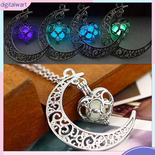 Dây Chuyền Mặt Trăng Đính Đá Phát Sáng Thời Trang