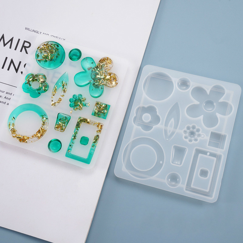 Khuôn Silicone Làm Trang Sức Hình Vuông / Bông Hoa / Tròn / Vuông
