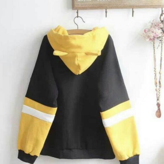 Áo Hoodie Nữ 💖 Nón Chui Trùm Đầu, Áo Khoác Chui Trùm Đầu Chất Vải Nỉ Poly Cún Nón Có Tai WAH065