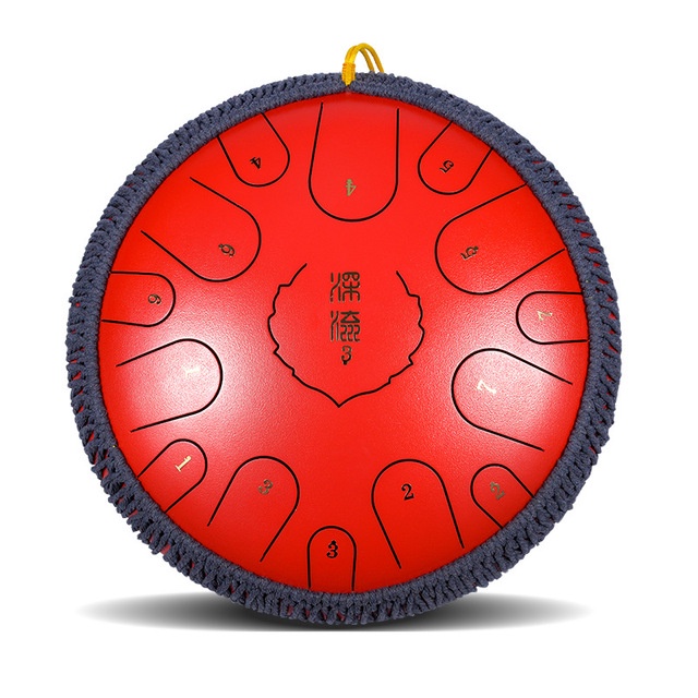 Trống Không Linh Anca Chính Hãng Tank Drum Màu đỏ-15 nốt -(Steel Tongue Drum-Chính HãngT-Đầy Đủ Phụ Kiện )