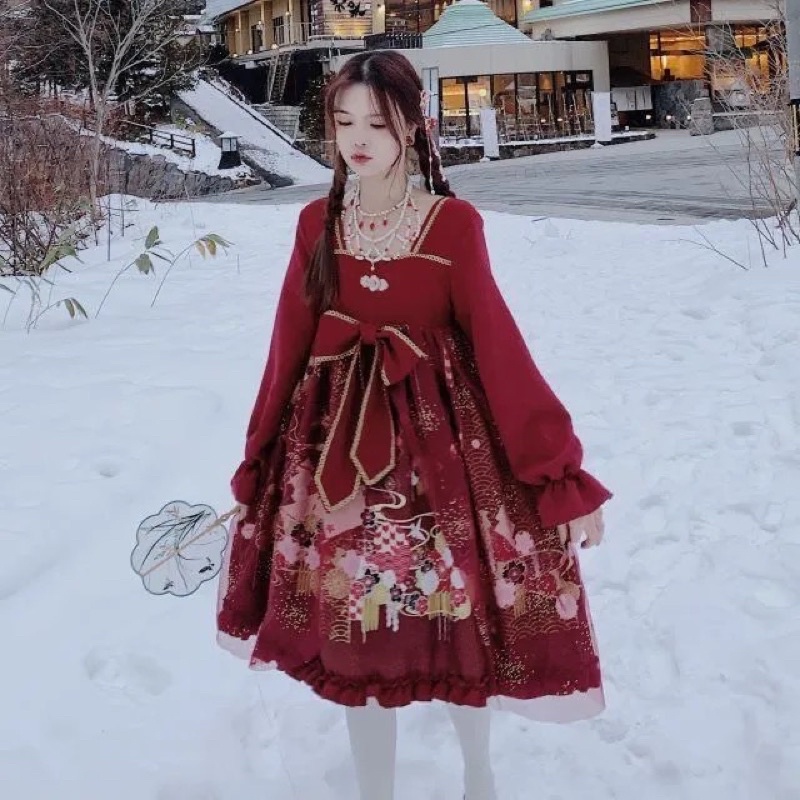 Đầm đỏ lolita OP