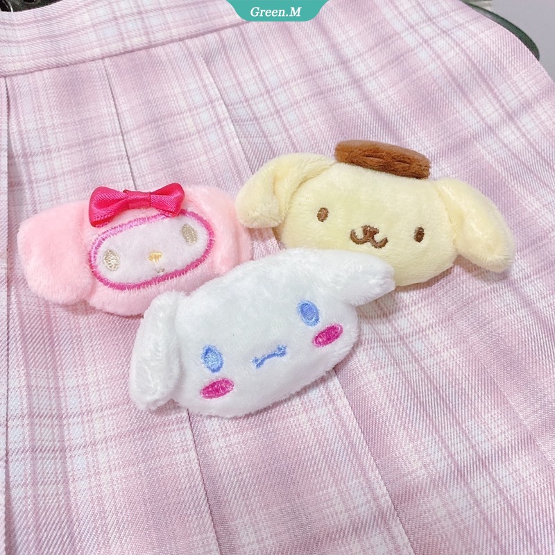 SANRIO Ghim Cài Áo Trang Trí Túi Xách Hình Chú Chó Mèo Bằng Vải Bông Dễ Thương Thời Trang Làm Quà Tặng Cho Nam Và Nữ