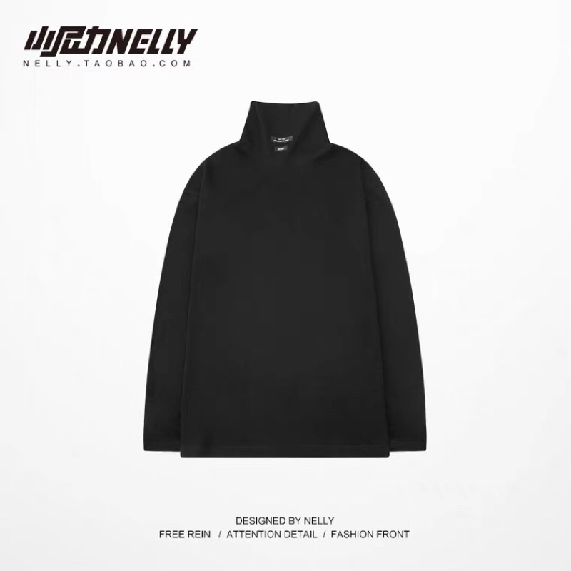 Áo thun dài tay cổ lọ nelly  form rộng dành cho nam và nữ 39 12 50