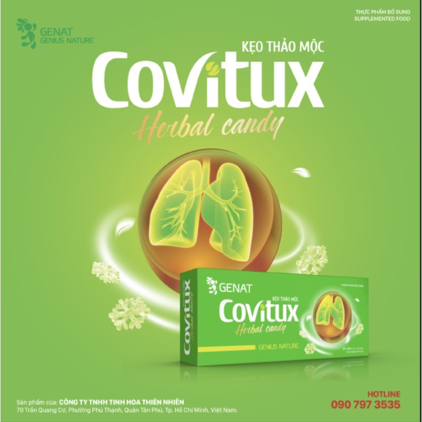 KẸO THẢO MỘC COVITUX-Herbal candy hộp 10 viên