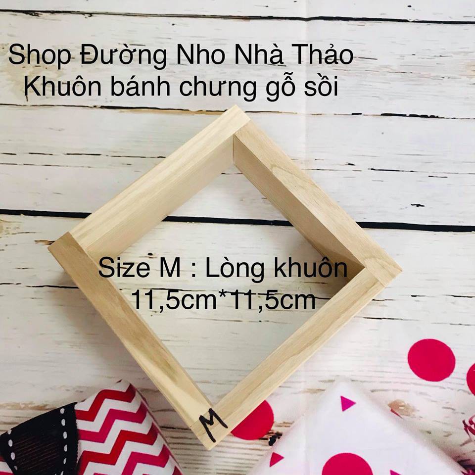 Khuôn bánh chưng gỗ sồi size M 11,5*11,5cm