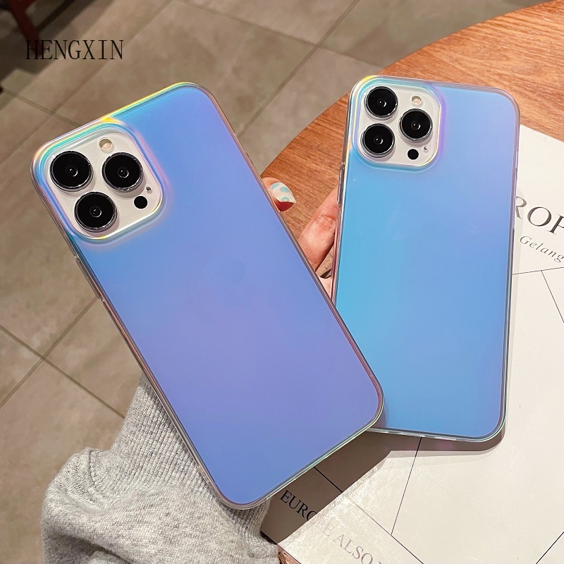 Ốp Điện Thoại Mềm Màu Laser Phản Quang Cho iPhone 11 12 13 14 pro max