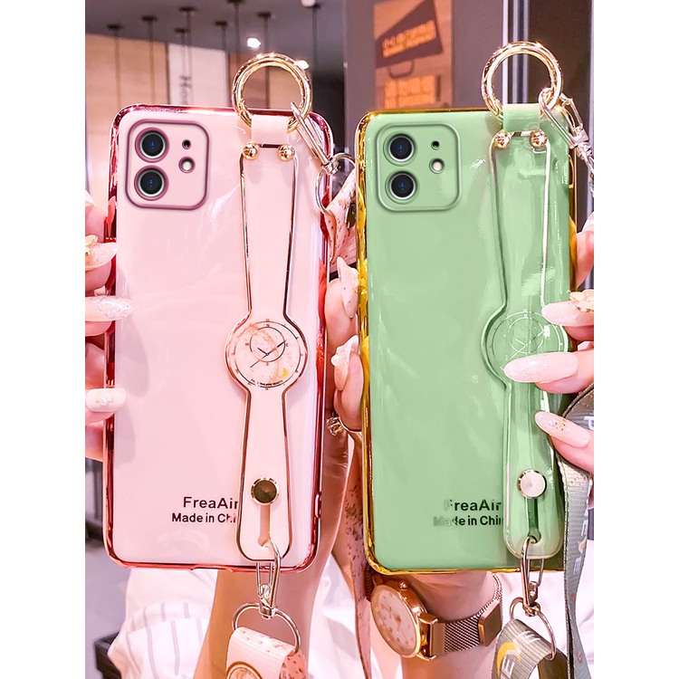 Ốp Điện Thoại Sang Trọng Có Dây Đeo Tay Cho IPhone 7 8 6s 6 Plus SE2020