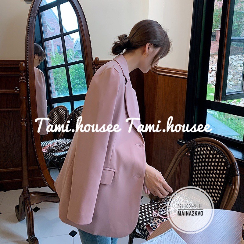 Áo blazer nữ - vest nữ màu hồng xinh và nâu coffee 2 lớp. (ảnh thật ở cuối/hàng sẵn) | BigBuy360 - bigbuy360.vn