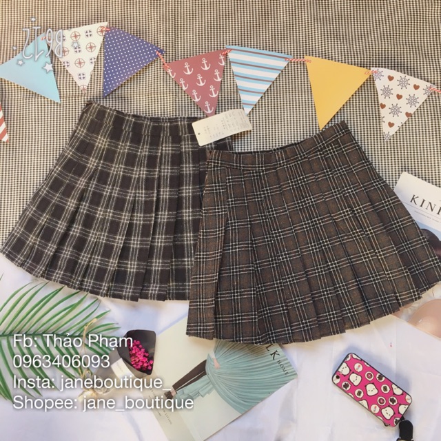 Chân váy tennis kẻ dạ ❤️