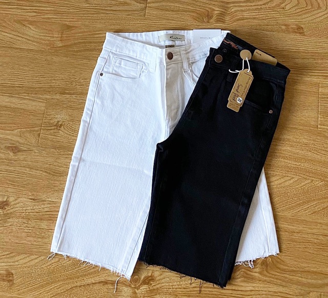Quần short ngố trơn lai cắt