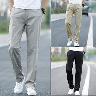 Quần Kaki Đen Dài Dáng Rộng Thiết Kế Trẻ Trung Hợp Thời Trang Hè Cho Nam