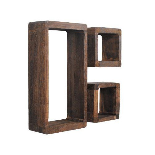 [Rẻ vô địch] Kệ treo tường gỗ thông bộ 1 ô chữ nhật 2 ô vuông HPKTT 07 - Kệ trang trí decor gỗ thông HP Decor