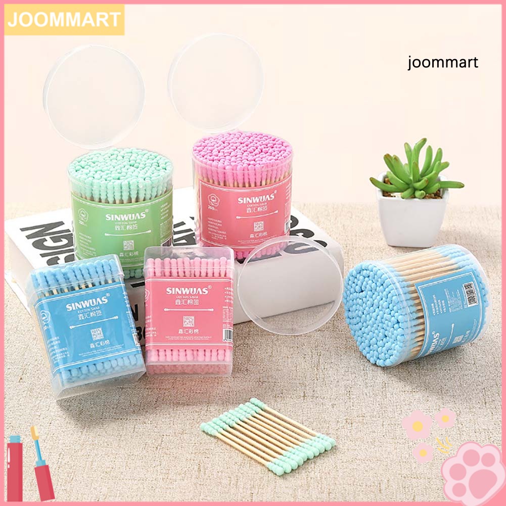 Hộp 100/200 Tăm Bông Vệ Sinh Tai Hai Đầu Dùng Một Lần Cho Nữ