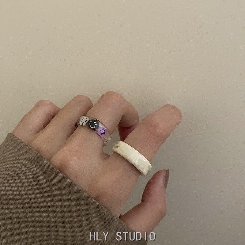 Nhẫn Đeo Tay Acrylic Acetate Thời Trang Cá Tính Không Phai Màu Cho Nữ