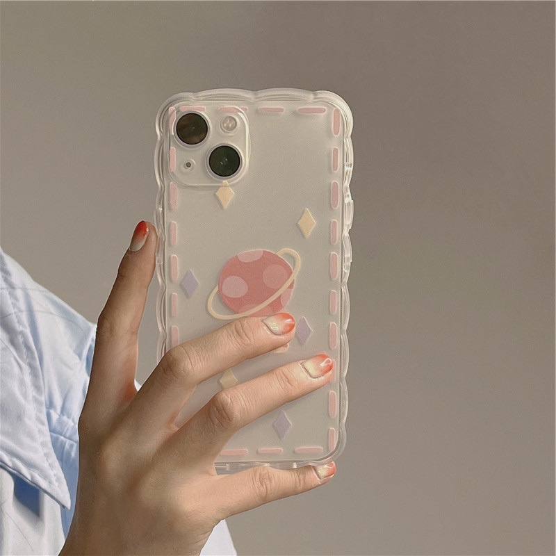 (SIÊU RẺ) Ốp lưng iphone viền sóng in hình sao thổ hồng lucky 7plus/8/8plus/x/xr/xs/11/12/13/pro/max/plus/promax