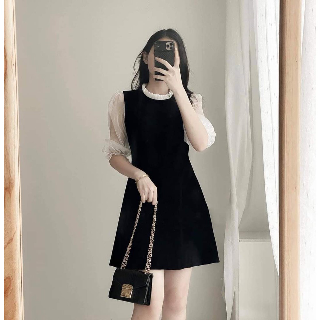 [CÓ SẴN] Đầm nữ dáng xòe chữ A cổ tròn công sở  tay lỡ voan Luly Dress bigsize dự tiệc lady xanh giá rẻ đẹp