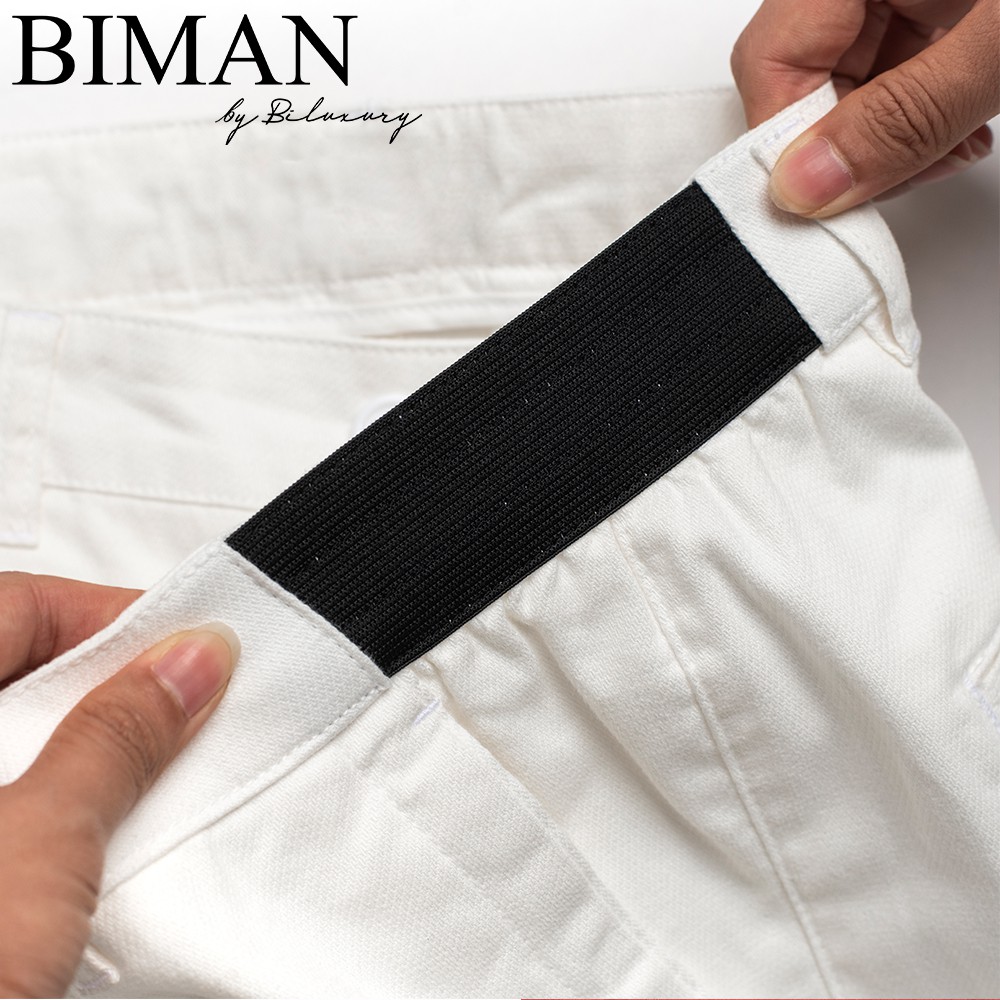 Quần đùi nam Biman by Biluxury short kaki ngố lửng khoá kéo cạp chun đứng dáng lịch lãm 5QNKB002TRK