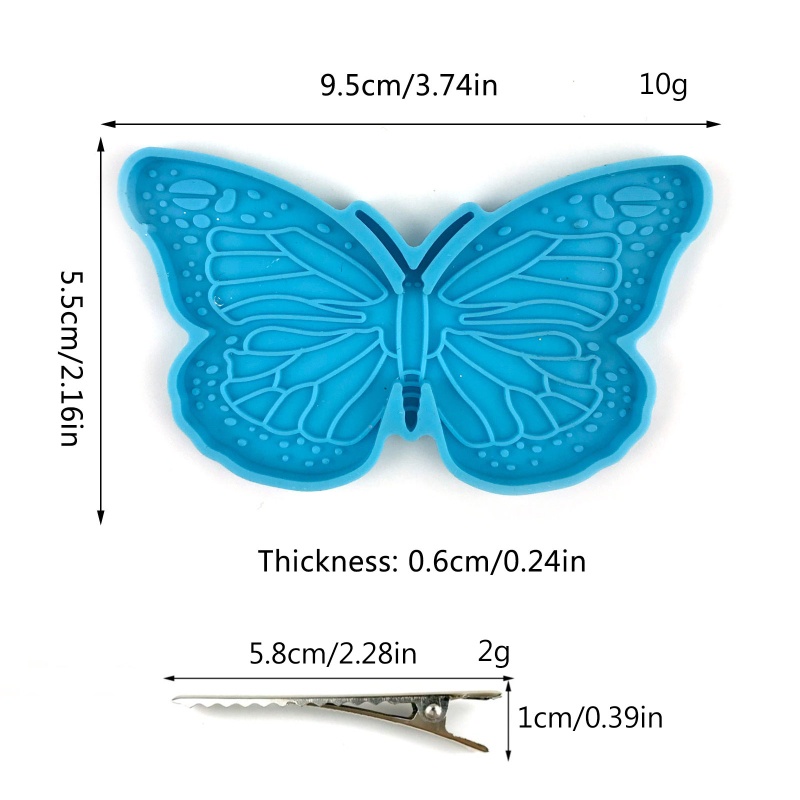 Khuôn Silicone Bóng Làm Kẹp Tóc / Kẹp Tóc Hình Bướm DIY