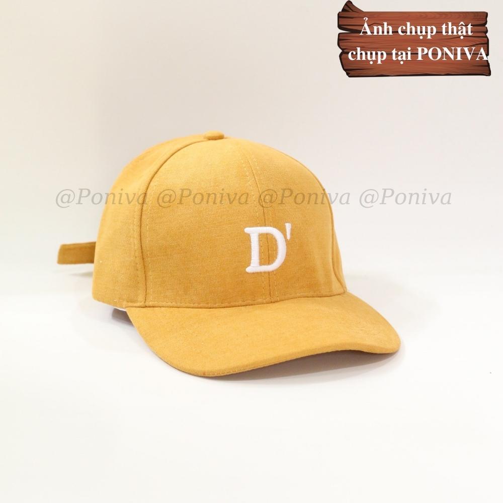 Mũ lưỡi trai ❤️ Nón kết thêu chữ D' chất nhung mịn form unisex D636 phong cách Ulzzang Thời trang PONIVA siêu hot